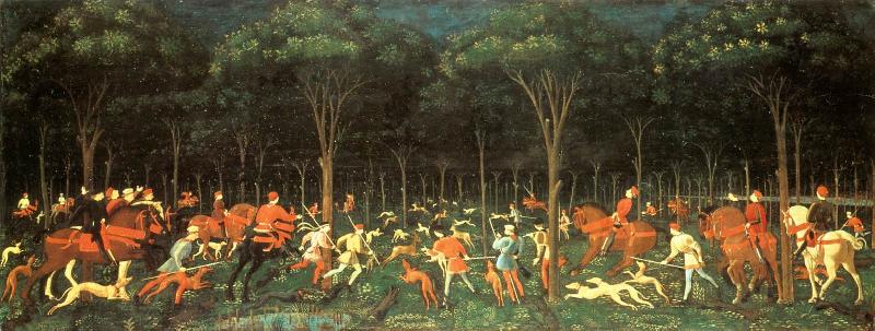 UCCELLO, Paolo The Hunt in the Forest aer Germany oil painting art
